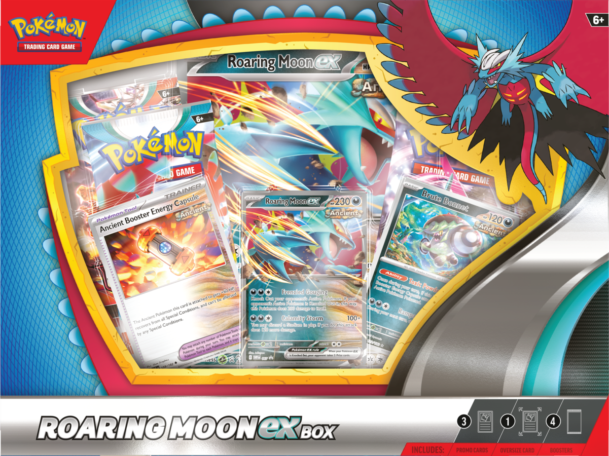 DataBlitz - EMBRACE THE HOWL OF VICTORY. Pokemon TCG Roaring Moon Ex Box  will be available today at DataBlitz branches and E-commerce Store! Embark  on an epic journey with the Pokemon TCG